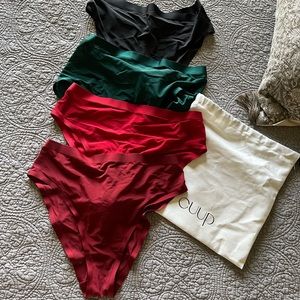 CUUP mesh high waist underwear size 3 medium set of 4